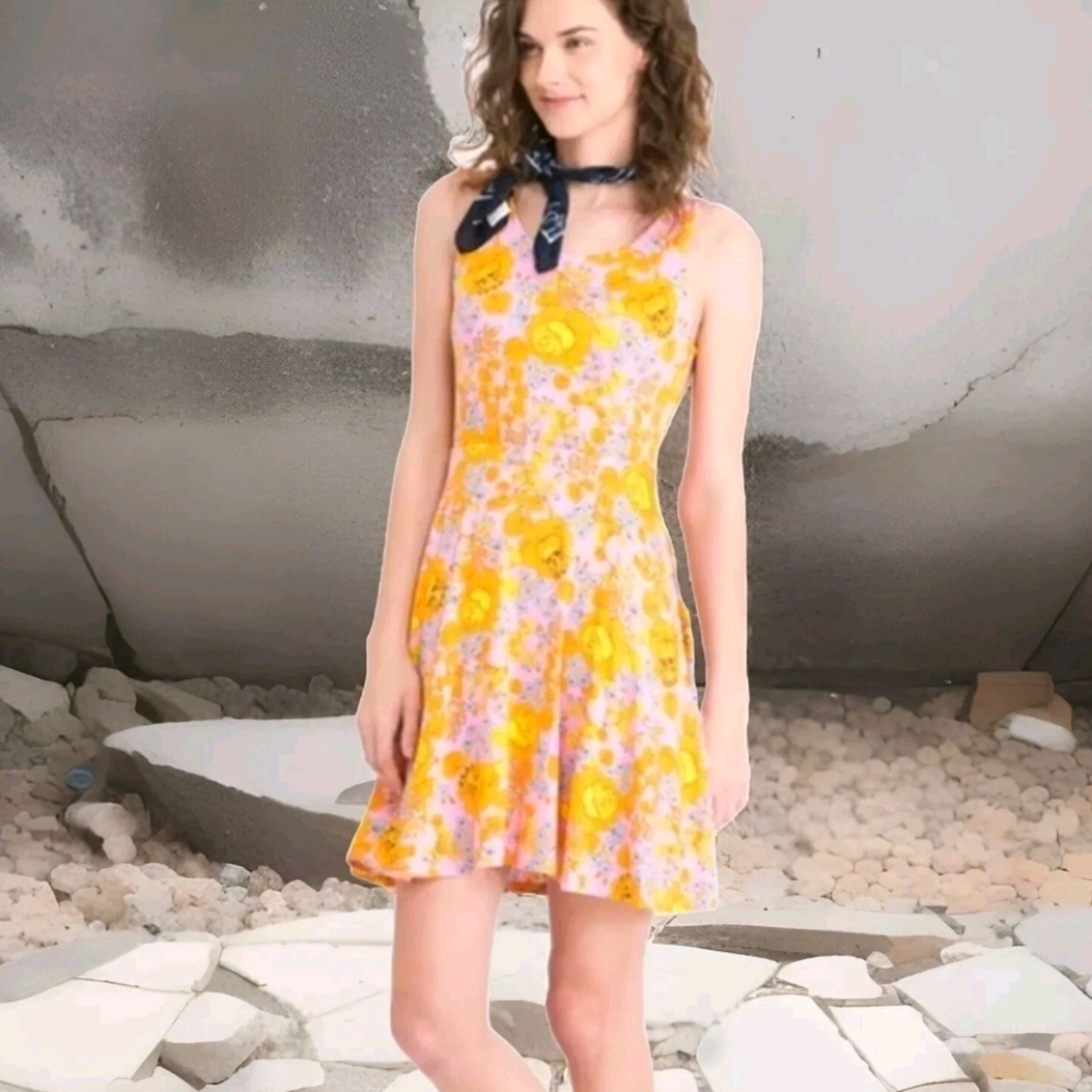 Agnes & Dora Fit and Flare Tank Dress, I Got You Babe Fisher X-Small Floral Midi - Picture 6 of 16